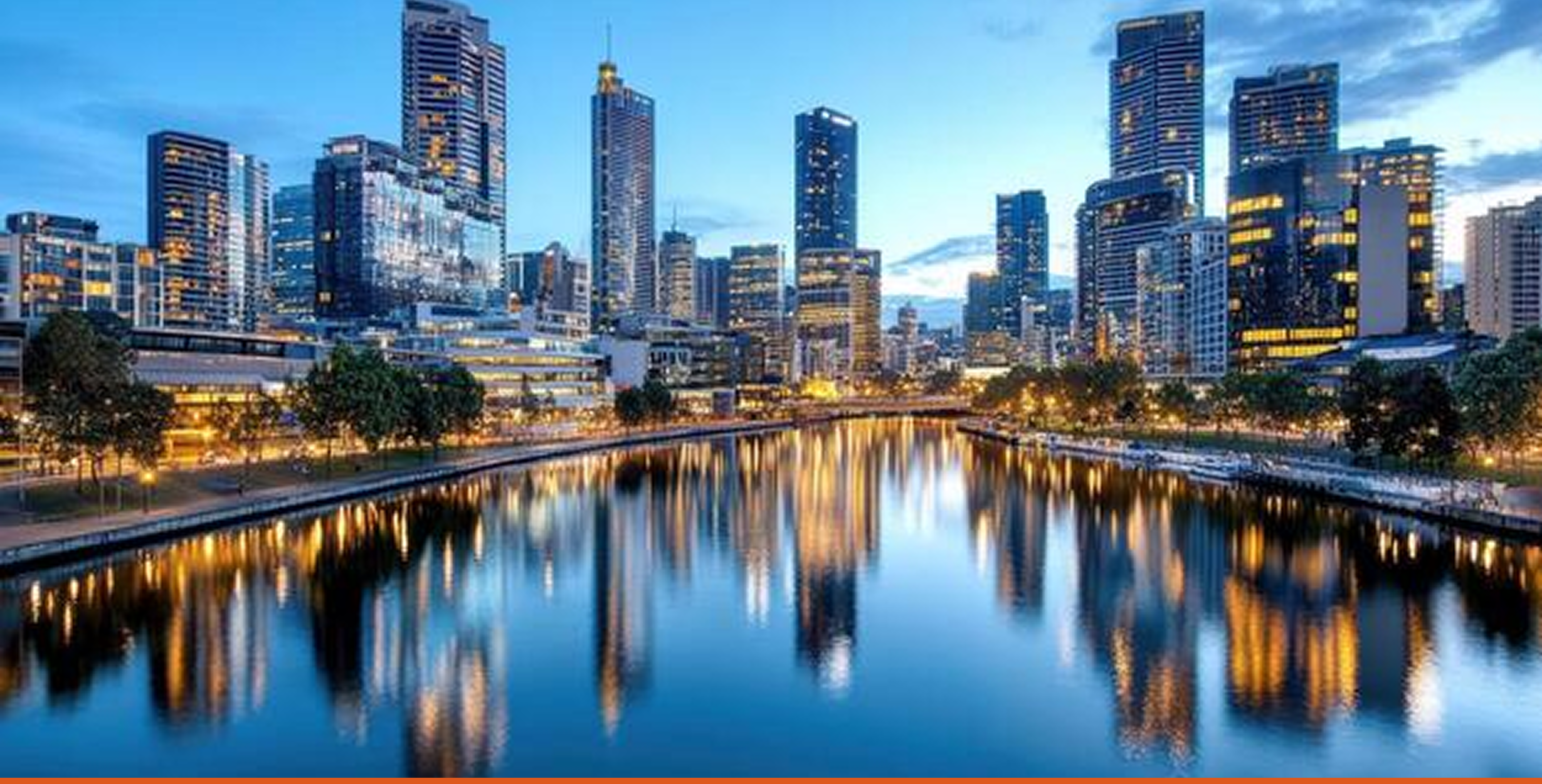 Freight Forwarder Melbourne hero — Melbourne city skyline at night